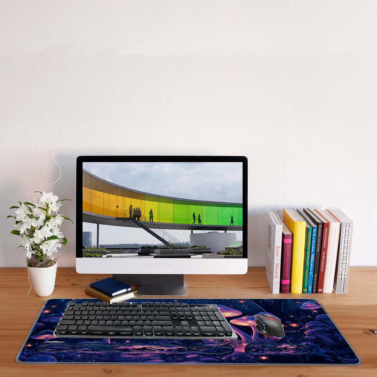 Keyboard Mouse Pad Set,Large Desk Pad+Keyboard Wrist Rest+Mouse Wrist Support...