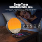 alarm clock sound machine sleeping, sunrise digital alarm showing dimensions