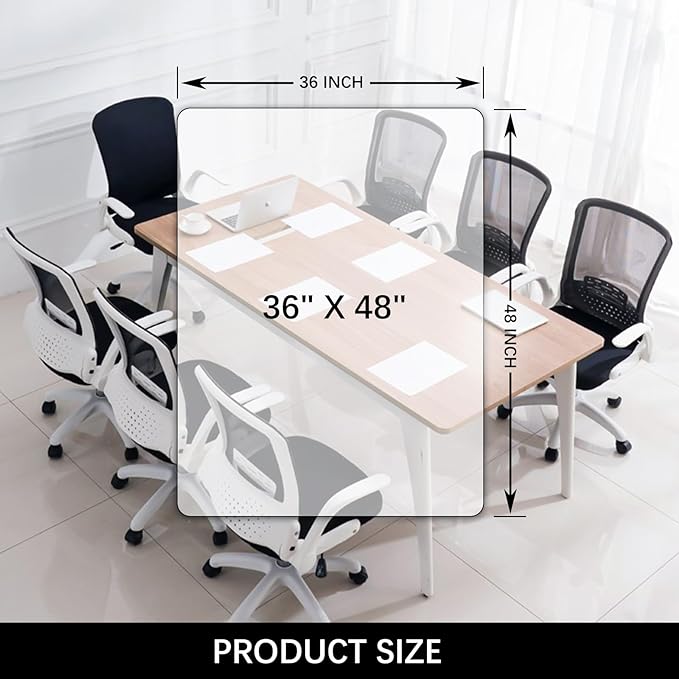 Kuyal Clear Chair mat for Hard Floors 36 x 48 inches Transparent Floor Mats - Image 7