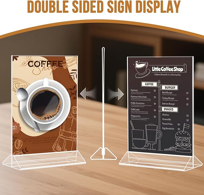 NICELINK 9 Pack Acrylic Sign Holder 8.5x11 Inch, Double Sided Clear Flyer - Image 2