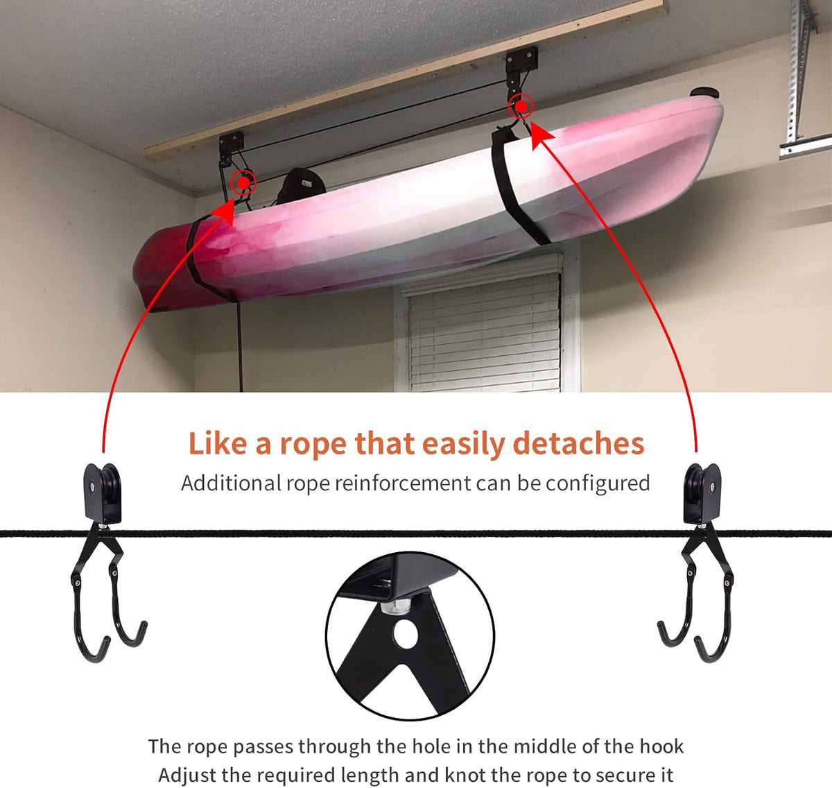 2026 upgrade cargo box garage pulley system, heavy-duty, package contents