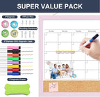Dry Erase Calendar Cork Board Combo, 17x13 Inches Calendar Whiteboard - Image 5