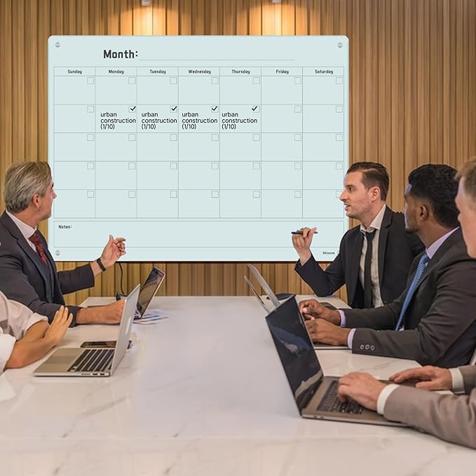 Magnetic Monthly Calendar Glass Whiteboard - Image 6