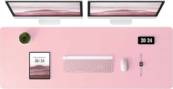 Aothia Leather Desk Pad Protector, Office Desk Mat, Large Mouse Pad, Laptop by AothiaSimpleNaturalUnique