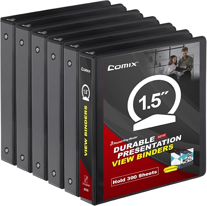 COMIX Sturdy 3 Ring Binder 1.5 inch by Comix
