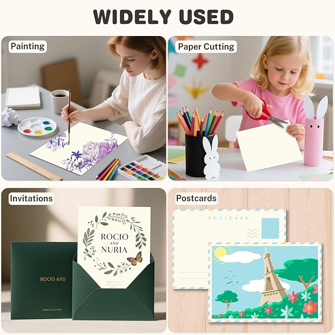 Cream Cardstock 8.5 X 11, 80 Sheets Card Stock, 75lb/ 200gsm Copy Paper - Image 7