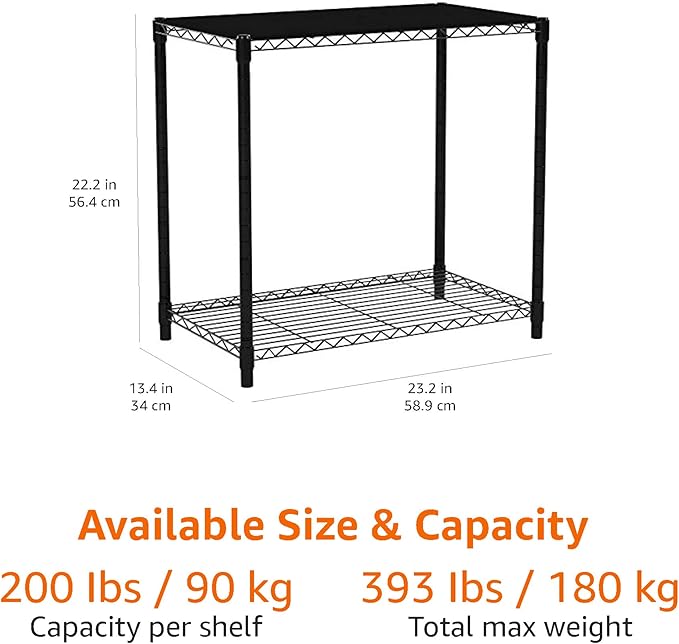 Amazon Basics 2-Shelf Stackable Storage, 13.3" D x 23.2" W x 22.2" H - Image 3