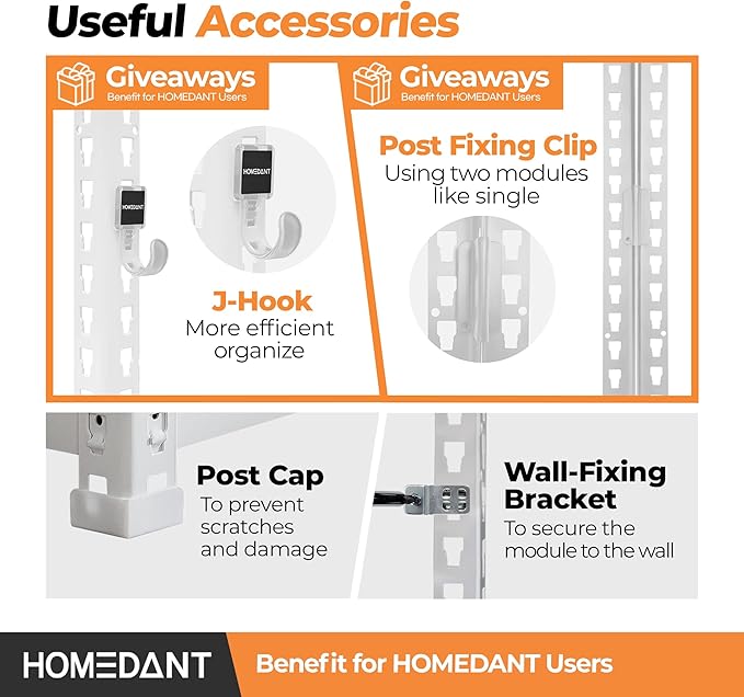HOMEDANT 5 Tier Storage Shelves Adjustable Laminated Boltless Garage Metal - Image 5