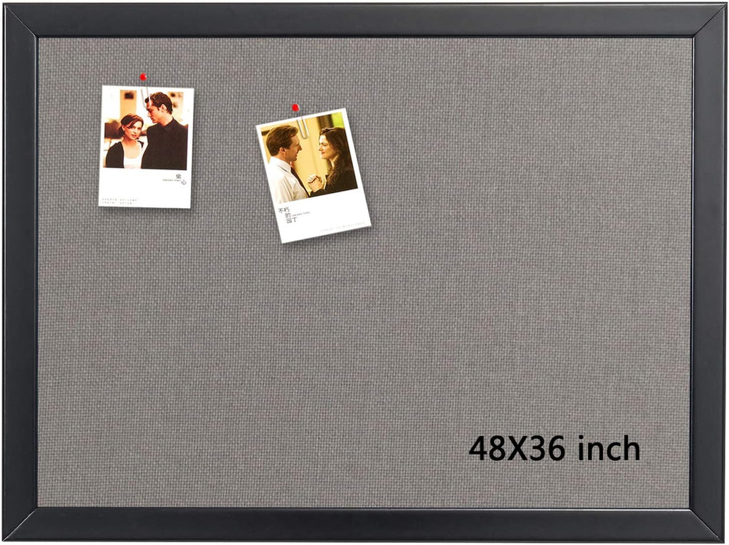 Gideal Large Bulletin Board 36 x 48 Inch, 100% Wood Framed Canvas Cork Board