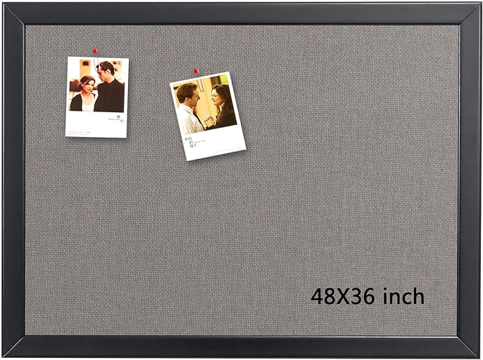 Gideal Large Bulletin Board 36 x 48 Inch, 100% Wood Framed Canvas Cork Board by GIDEAL