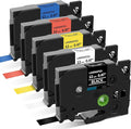 P Touch Label Maker Tape 12mm 0.47 Inch Laminated White/Black/Red/Blue/Yellow by COLORWING