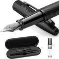 Nicpro Fountain Pen Set with Box, Classic Black Fancy Pen with Converter by Nicpro