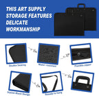 19" x 14" art portfolio tote bag with showing dimensions