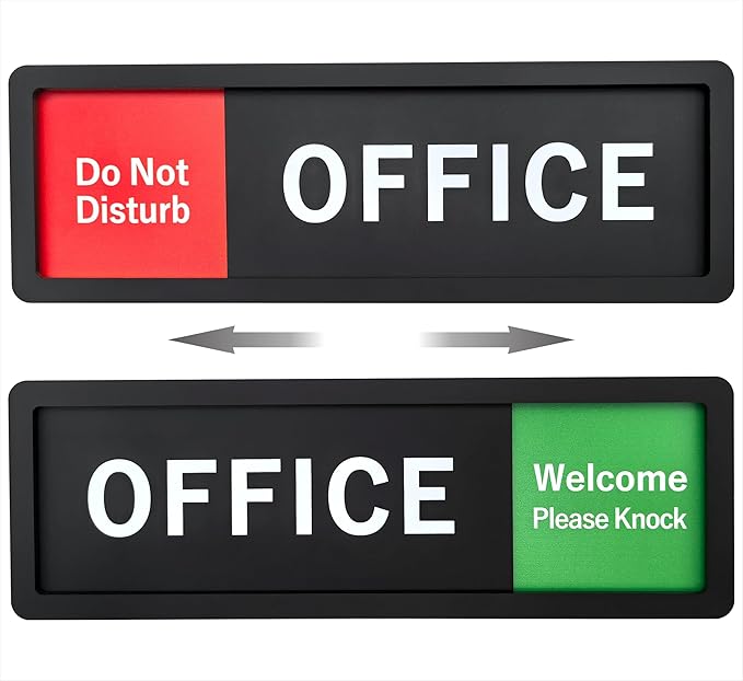 Office Sign – Do Not Disturb/Knock Welcome Slide Switch Sign, Premium Durable by Unknown