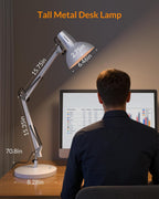 lepower metal adjustable desk lamp with clamp, swing shown in use