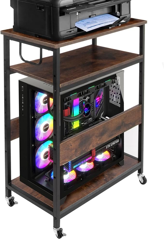 Extra Large Height Adjustable Computer Tower Stand, Computer & Machine Carts by TooCust