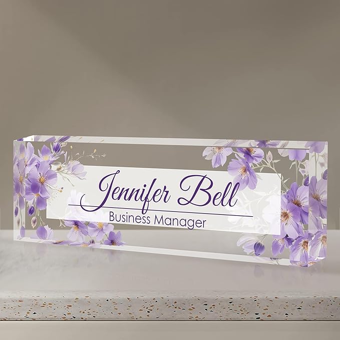 Personalized Name Plate for Desk, Custom Desk Name Plate, Acrylic Name Plate by EOBIBIFUN