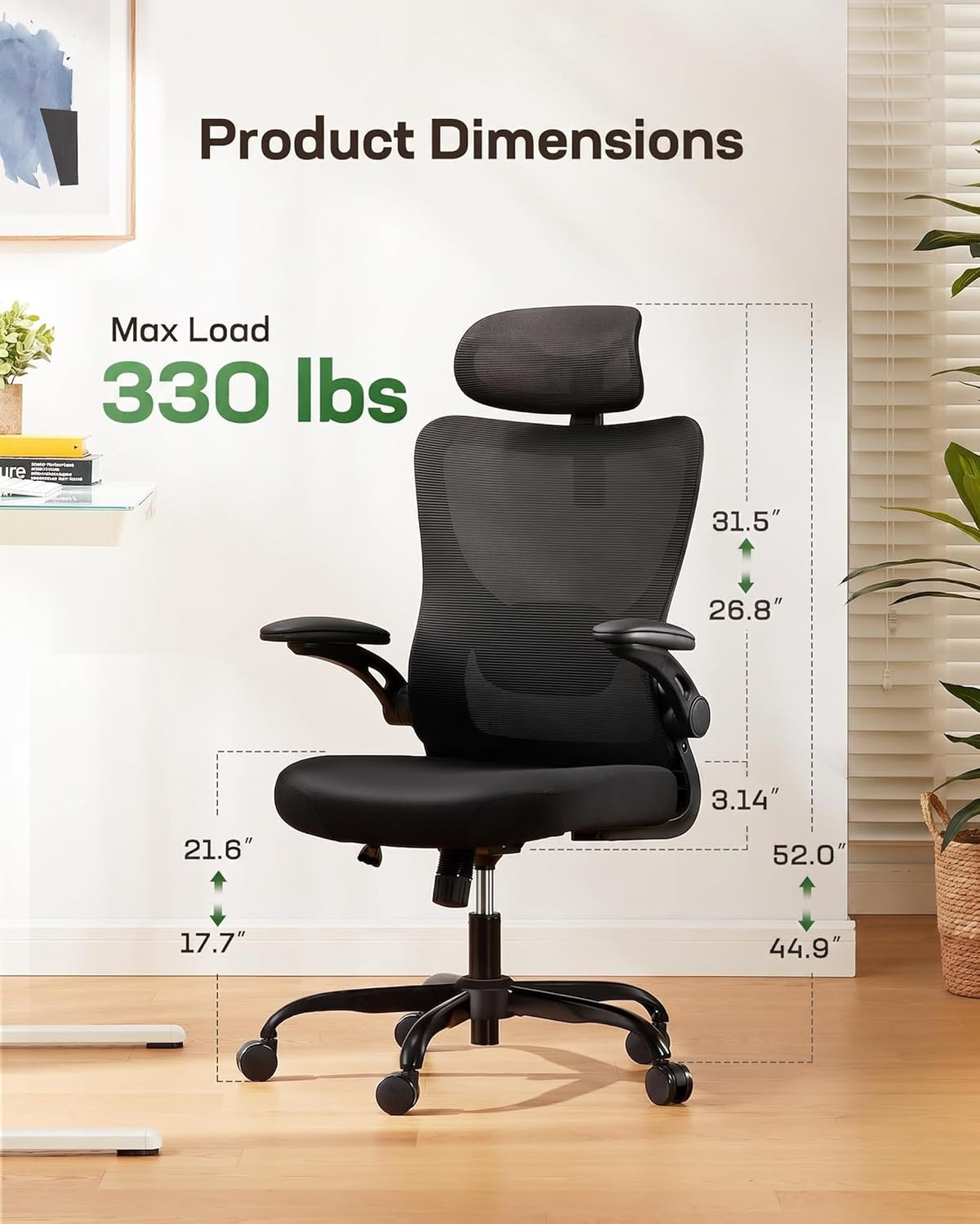marsail ergonomic office chair: office desk chair with shown in use