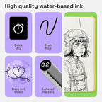 ARTISTRO Set of 2 Fineliner Pens, Waterproof Archival Ink, Ultra Fine Tip Pen - Image 4