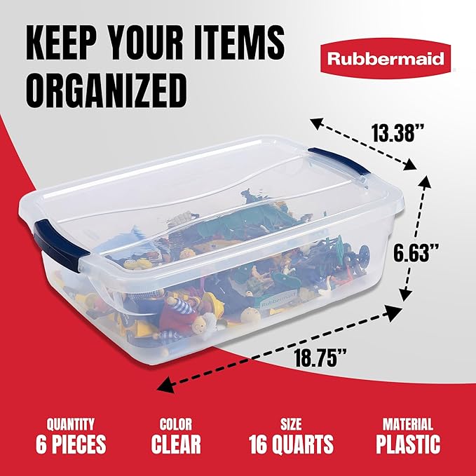Rubbermaid Cleverstore 17 Qt Clear Storage Bins - Image 4
