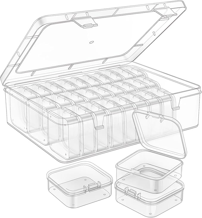 Mathtoxyz Bead Organizer Box, Mini Clear Storage Containers by MathtoxyzCreateaBetterLife