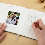 Black Leather Wedding Guest Book, Polaroid Guest Book - Image 3