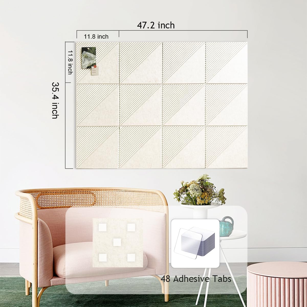 48" x 36" Large Cork Board Alternative&Felt Bulletin Board, Oat...