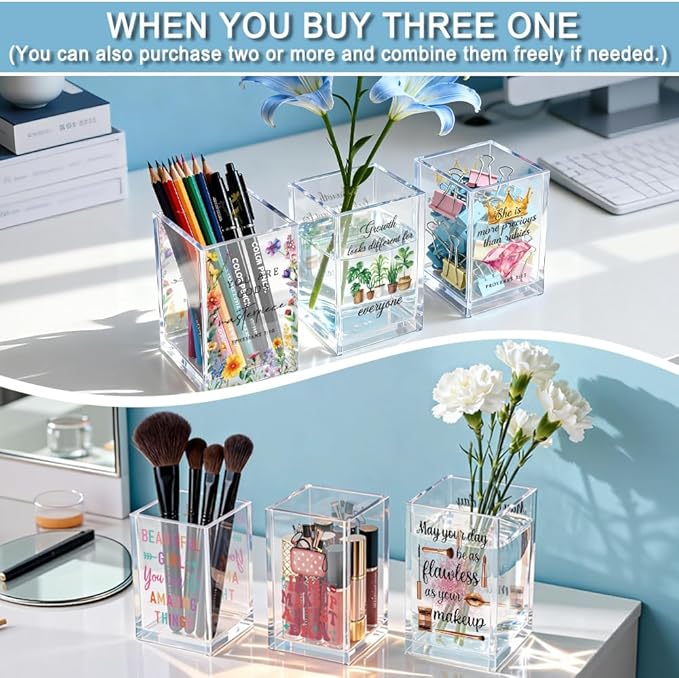 QYUVK You Are So Love Acrylic Cosmetic Holder, Storage Box - Image 6