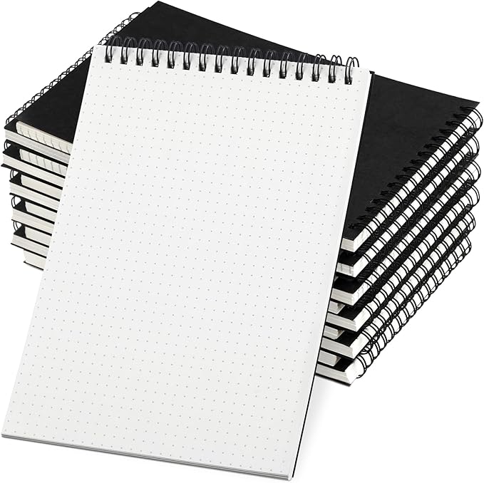 Engrowtic Dot Grid Notebook Top Spiral Notebook A5 Size Bullet Dotted Paper by Engrowtic