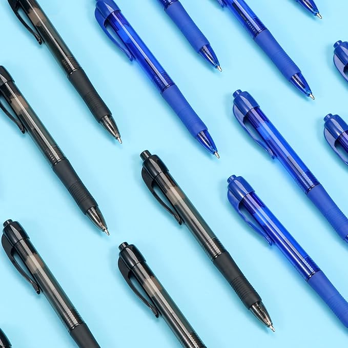 deegtran Pens Bulk, 100 Pack No Bleed Black & Blue Ink Click Pens - Image 4