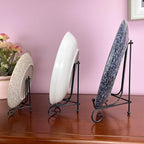 HENABLE 6PCS 3 Size Black Iron Plate Stands - Image 2