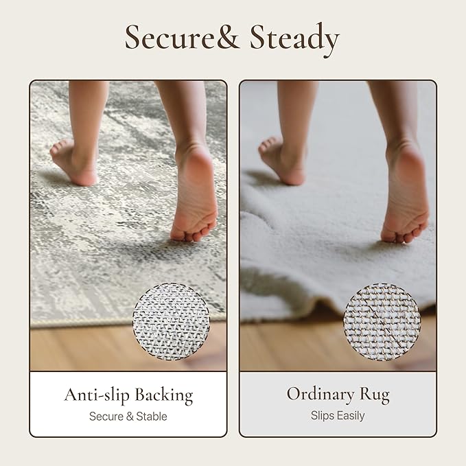GENIMO 8x10 Area Rugs for Living Room, Machine Washable Non Slip Rugs, Low Pile - Image 5