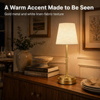 rechargeable cordless table lamp, nightstand to end table,gold,1, side view
