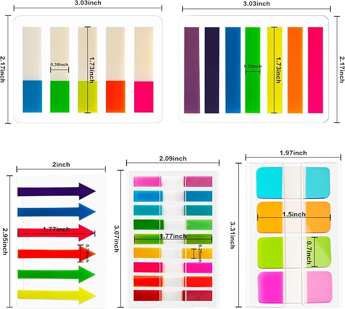 Golcellia Sticky Book Index Tabs, Page Tabs Markers, Sticky Notes Tabs 1272 - Image 2