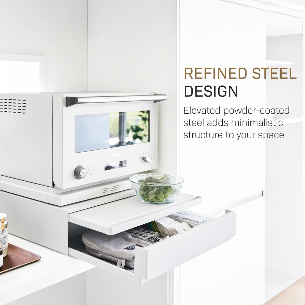 YAMAZAKI Home Tower Kitchen Countertop Organizer Appliance Stand with Drawer ...