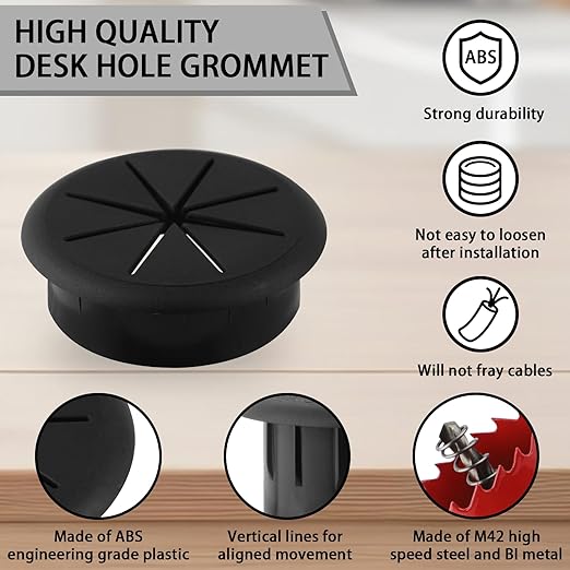 2 Inch Desk Grommet, 12 Pieces Wire Grommet, Desk Hole Cover - Image 3