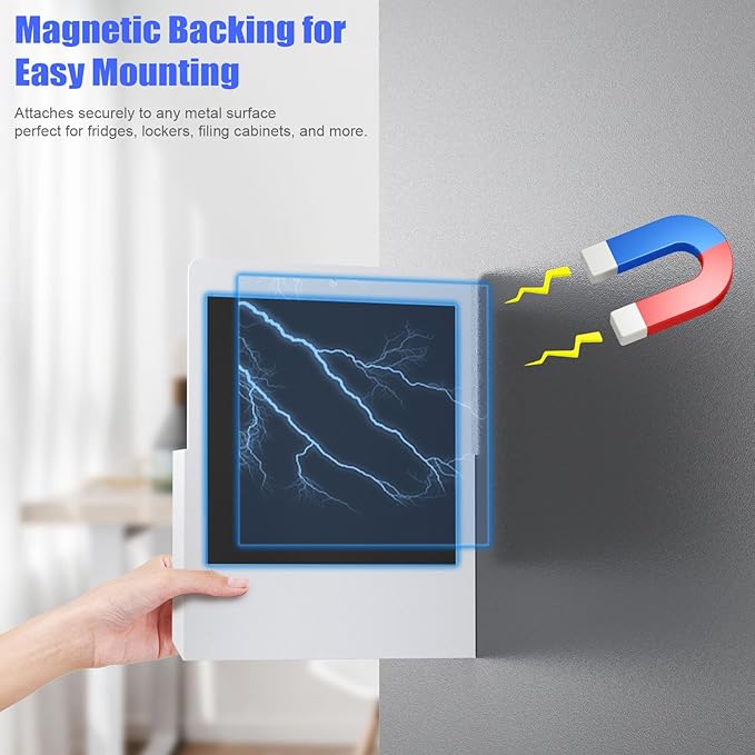 6 Pack Magnetic File Folder Holder, Wall Hanging Magnetic Pocket Mail Organizer - Image 2