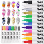 EBANKU 12 Colors Nail Art Pens Set, 3D Nail Polish Pens Acrylic Paint Pens Nail by EBANKU