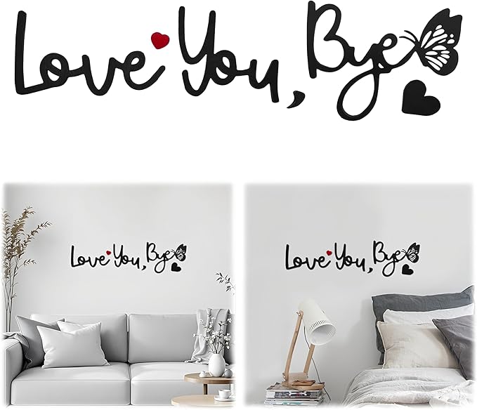 Love You Bye Wood Sign with Butterfly Home Decor Boho Decor Wall Decor Express by BADAO