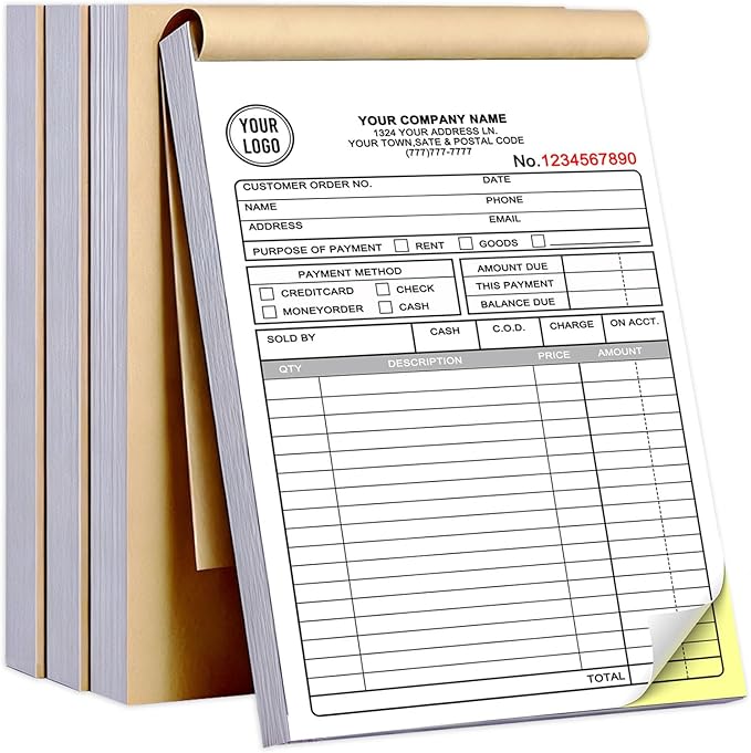Custom 5.5" x 8.5" Invoice Book by Unknown
