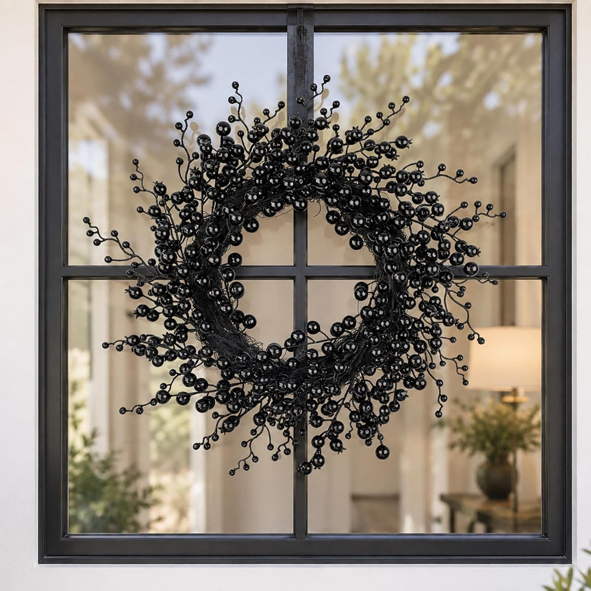 20 Inches Black Christmas Wreath Halloween Wreaths Halloween Berry Wreath