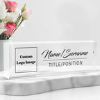 Personalized Name Plate for Desk Custom Acrylic Desk Name Plate Custom Employee by AZUFEMOS
