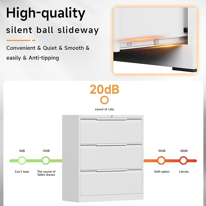 Bestoo 3-Drawer File Cabinet - Image 7