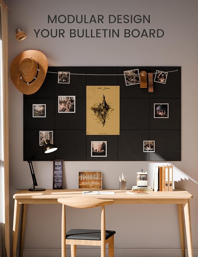 Fluxynara Large Felt Bulletin Board 36" x 24" Cork Board Alternative-6 Pack - Image 5