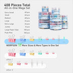 WORPSON 408 PCS Binder Clips Paper Clamps Assorted Sizes and Push Pins - Image 4