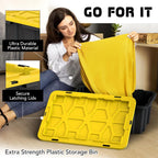 of 12 gallon medium black & yellow storage, side view