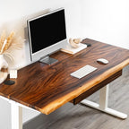 Standing Desk with Drawer – Walnut Solid Wood Desk, Natural Live Edge, - Image 8