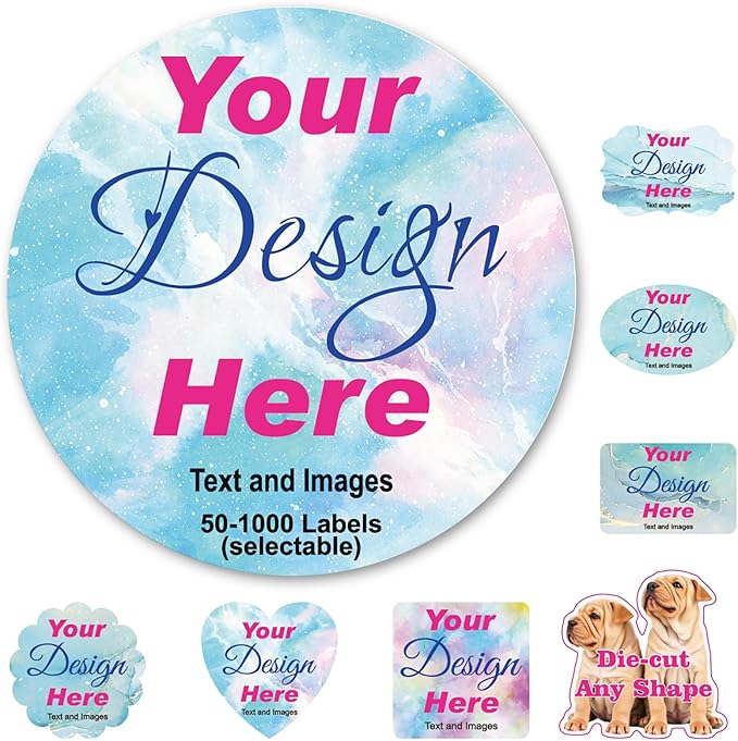50-1000 Custom Stickers for Business Logo-Customized Personalized Labels by Unknown