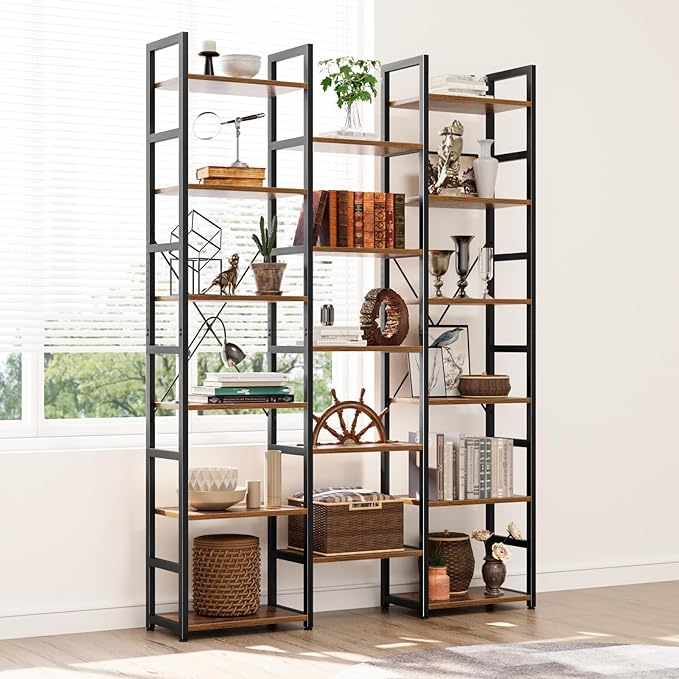 NUMENN 6-Tier Bookshelf Triple Column Bookcase - Image 3