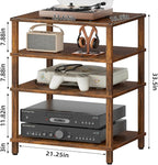 LELELINKY 4-Tier AV Media Player Stand Set of 2, Wooden TV Stand, Game Console - Image 3